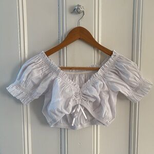 White Puff Sleeve Bavarian octoberfest Top